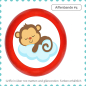 Preview: Children's furniture knob animals monkey motif handle