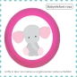 Preview: Möbelknauf Babyelefant rosa Massivholz Buche individuell