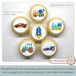 Preview: Set of 6 dresser knobs for kids beech natural vehicles