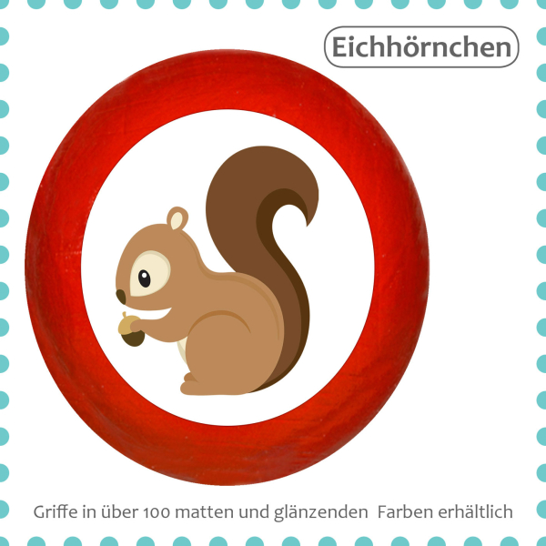 Kids dresser knob woodland animal squirrel