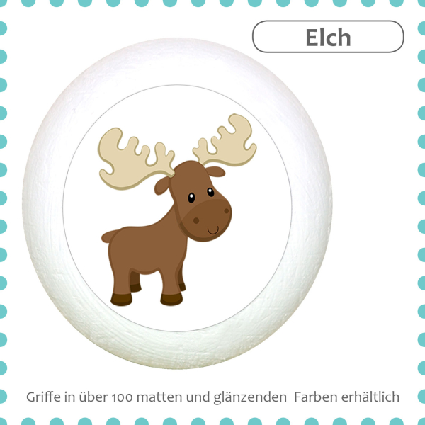 Kids dresser knob woodland animal moose