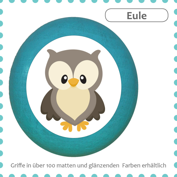 Kids dresser knob woodland animal owl