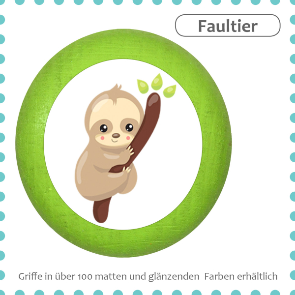 kids dresser knob beech wood with printed aluminium inlays