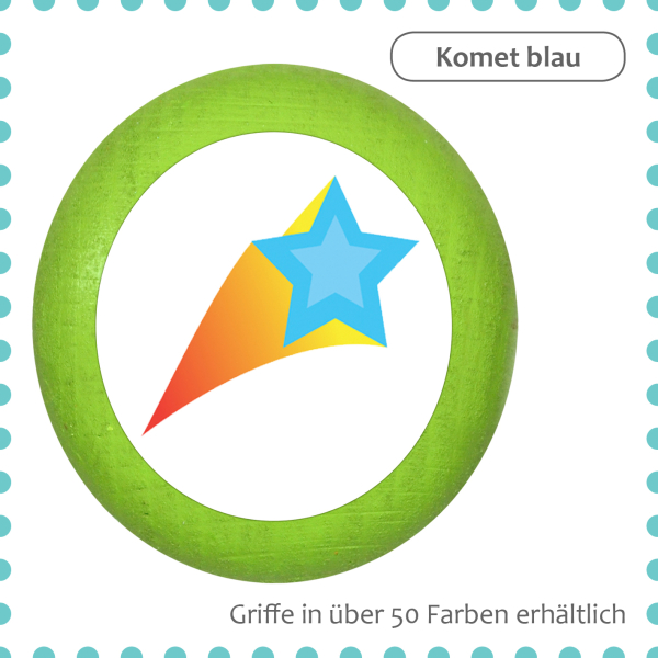 kids dresser knob beech wood with printed aluminium inlays