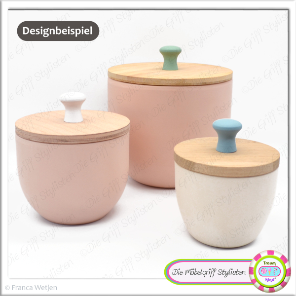 GLOSSY - MINI 25 mm mushroom - door knob beech plain glossy varnish