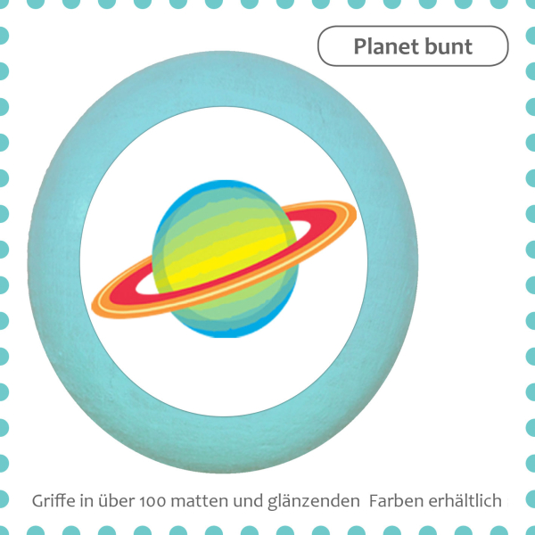 kids dresser knob beech wood with printed aluminium inlays