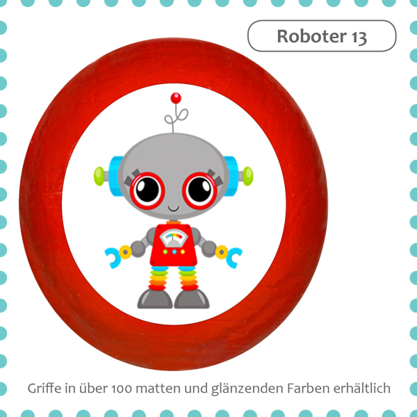 kids dresser knob beech wood with printed aluminium inlays