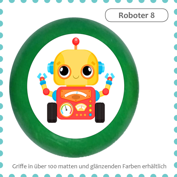 kids dresser knob beech wood with printed aluminium inlays