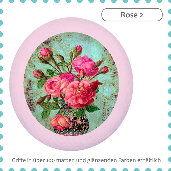 Möbelknopf Rose Massivholz Buche individuell