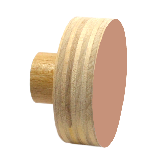 Door knob beech wooden  6-12 cm terracotta