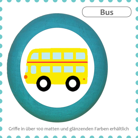 Kids drawer knob vehicle bus