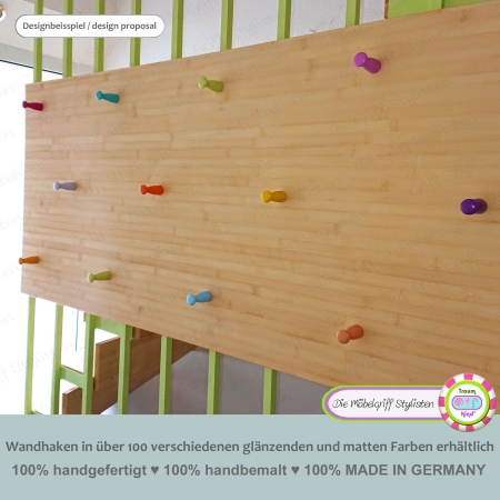 GLANZ - Garderobenhaken unifarben Kleiderhaken zur direkten Wandbefestigung Buche Holz