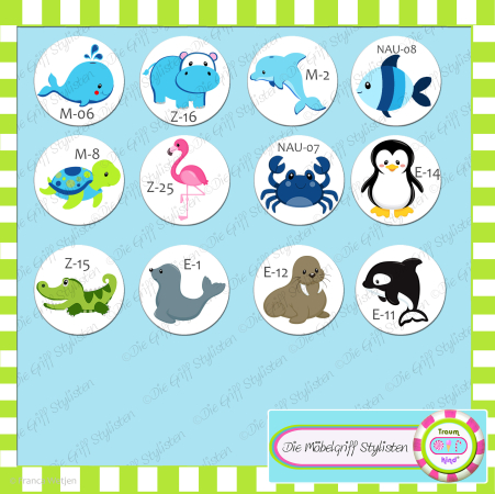 Kids dresser knob sea animal dolphin