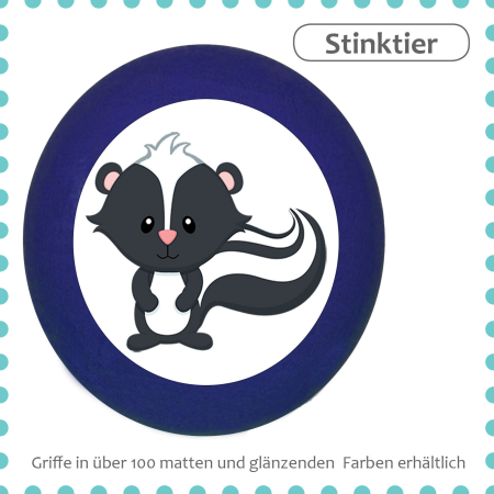 Kids dresser knob woodland animal skunk