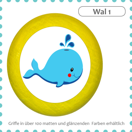 Kids dresser knob sea animal whale