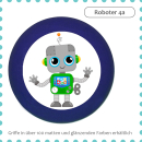 kids dresser knob beech wood with printed aluminium inlays