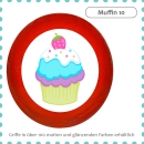 Bunter Holz Möbelknopf "Muffin Cupcake 10"