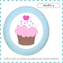 Bunter Holz Möbelknopf "Muffin Cupcake 09"